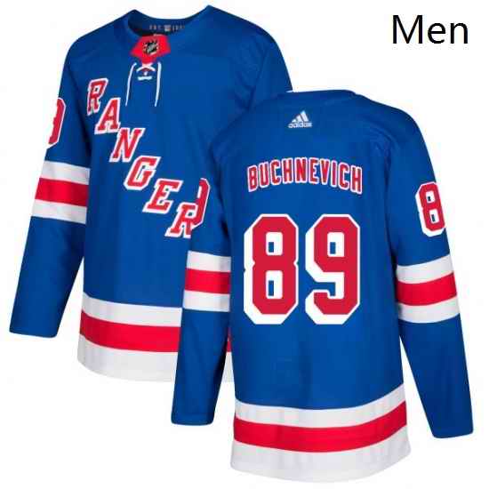 Mens Adidas New York Rangers 89 Pavel Buchnevich Authentic Royal Blue Home NHL Jersey